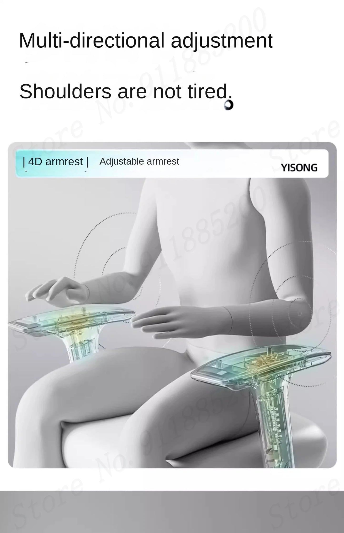 Ergonomischer Computerstuhl, Heimbüro, Lordosenstütze, Gaming-Stuhl, Liegestuhl aus Latex, atmungsaktives Mesh, 4D-verstellbare Armlehne