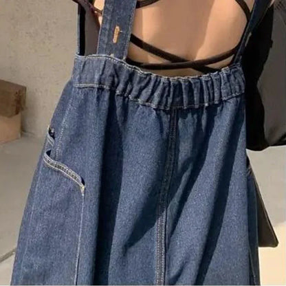 Jumpsuits Women High Waist Loose Denim Fall New BF Harajuku Straight Wide Leg Slim Trousers All-match Korean Style Trendy Chic.