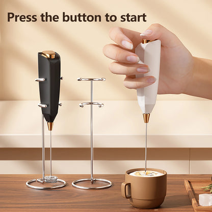 Milk Frother Handheld Battery Powered With Holder Frother Wand Drink Mixer Electric Whisk for Coffee.