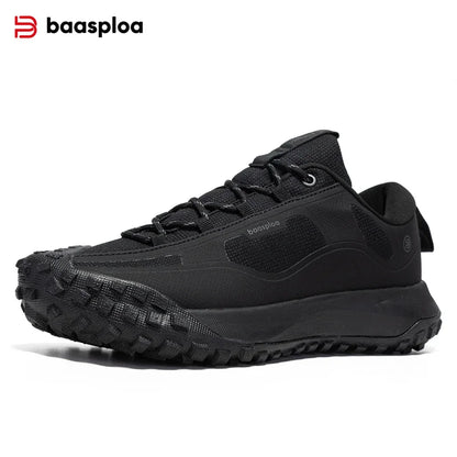 Baasploa Wanderschuhe Herren Outdoor Wasserdicht Camping Beständig Rutschfeste Turnschuhe Männlich Lässig Leichte Schnür-Wanderschuhe