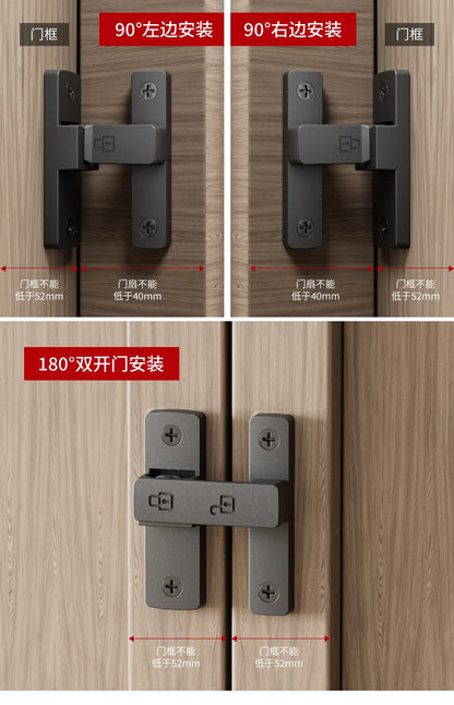 Riegel Riegel Indoor Non-Punch Türschloss Badezimmer Schiebetür Schnalle Schiebetür Snap Altmodische oberflächenmontierte Zimmertür