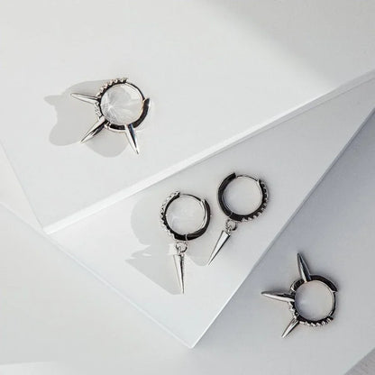 Silver Gold Color Hoop Earring Trendy Punk Hip Hop Rivet Ear Rings for Women Gothic Party Jewelry Pendientes Orecchini 2025.