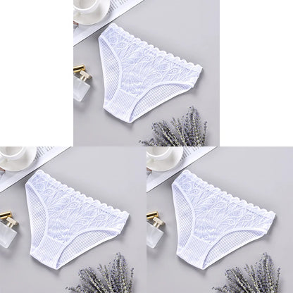 3PCS Cotton Solid Color Women's Panties Breathable Skin-friendly Women's Underwear Home Comfortable Soft Sexy Ladies' Lingerie