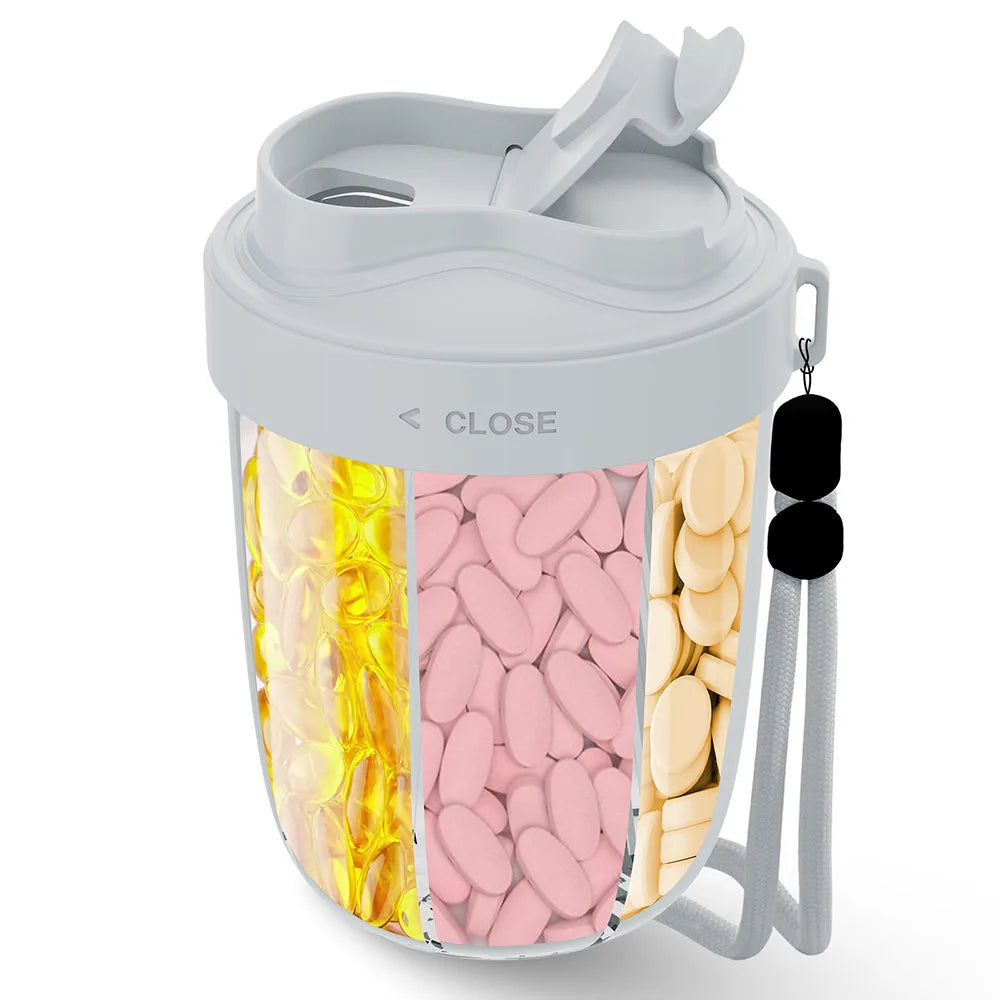 7 Grids Large Capacity Cup Storage Box Vitamin Medicine Fish Oil Portable Travel Medicine Dispenser Sealed Pill Storage Box.