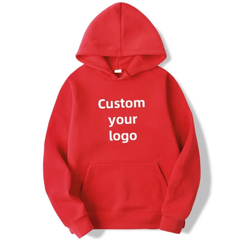 Customized hooded shirt for men and women, featuring photos and logos of your design. High end gifts in EU sizes.