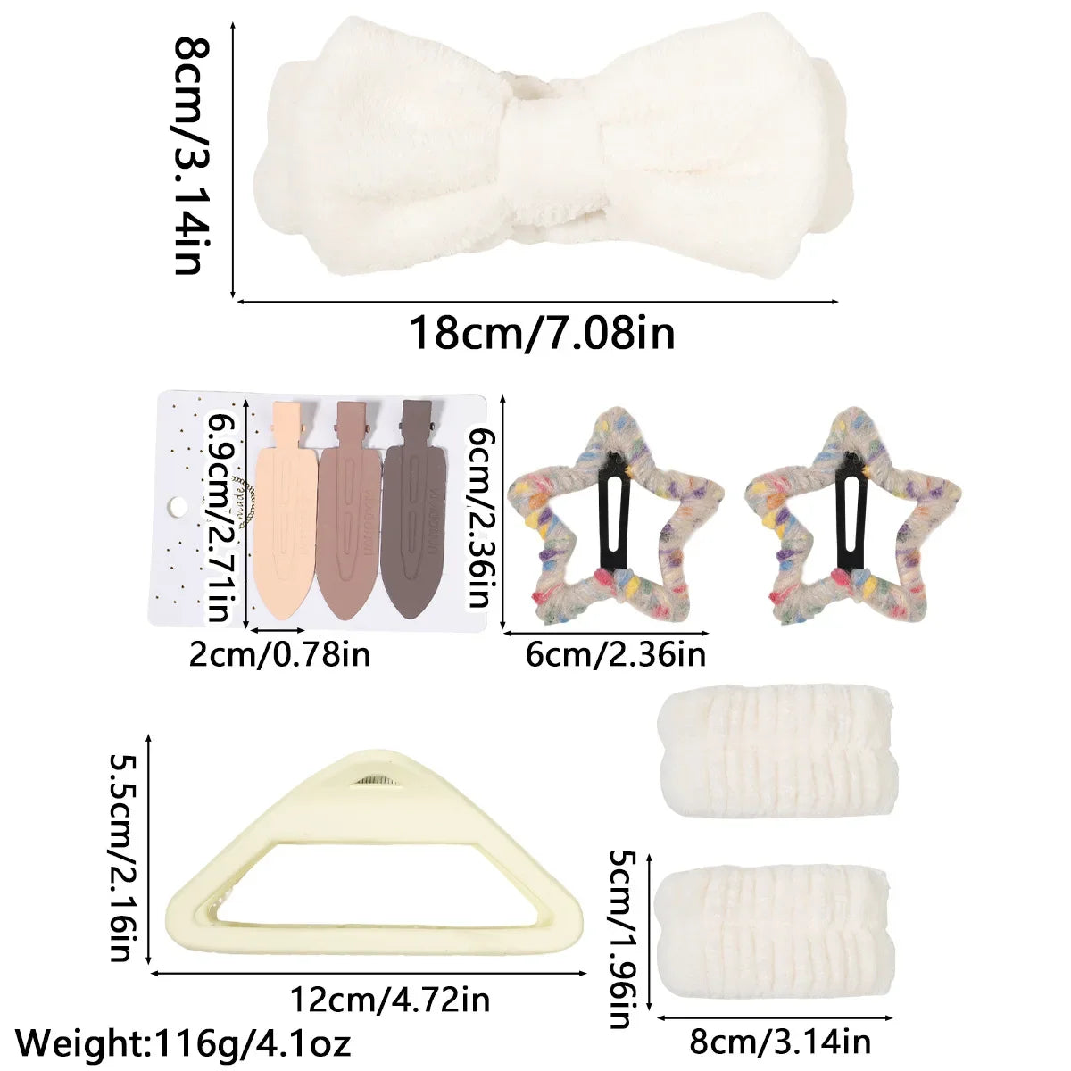 58-Piece Hair Accessories Set Butterfly End Hair Ties Shark Clip Flower Hair Grips Hair Bands Hair Accessories for Women Girls.