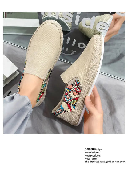 2023Men Turnschuhe Casual Sommer Low-top Cord Schuhe Fischer Schuhe Faul Schuhe Slip-on Tuch Schuhe Trendy männer Schuhe