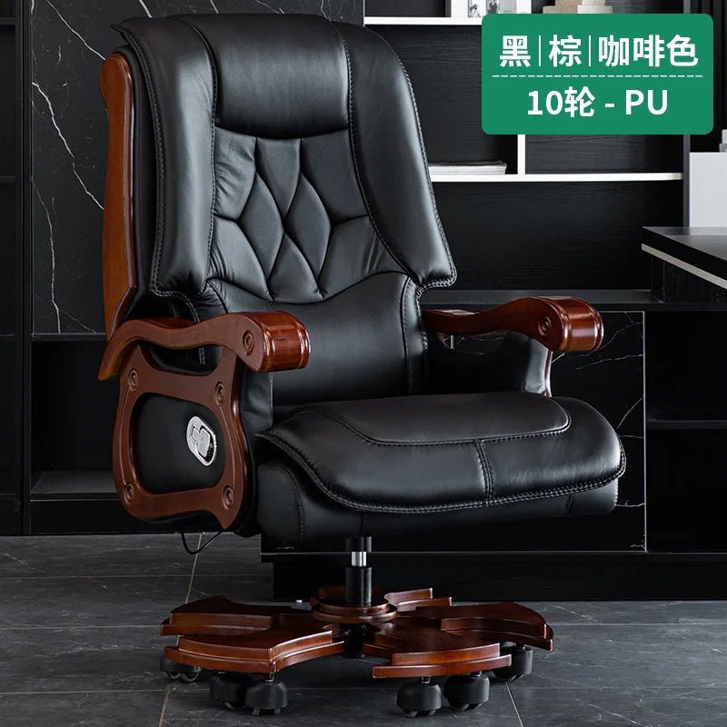 Business Leder Büro Computer Stuhl Liege Verstellbare Rückenlehne Executive Rotierenden Stuhl Massage Computer Büro Möbel
