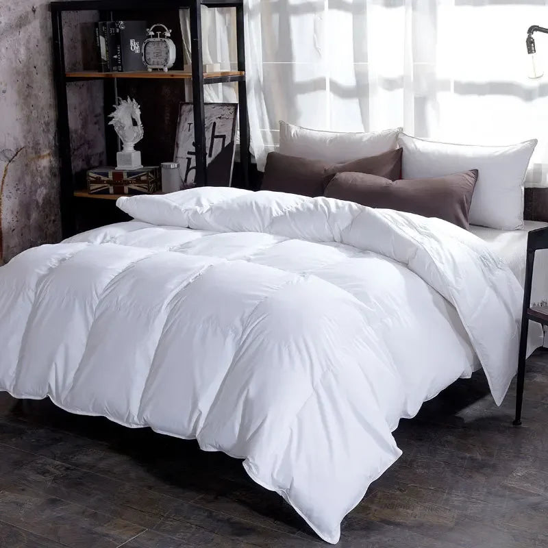 Winter Quilted Quilts Blanket 95% White Goose Down Soft Goose Down Warm Winter Duvet 거위털 이불 구스이불 거위Size King Twin Cover.