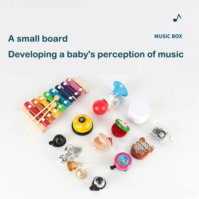 NEW Busy Board Montessori Early Educational Toys Cognitive Training Infant Skills Learning Wooden Game Busyboard DIY Accessories.