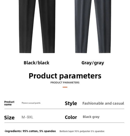 Men's Plus Size Pants Thickened Fleece Lined Thickened Autumn Winter Casual Trousers Loose Warm Outerwear Cold Proof Clothing.