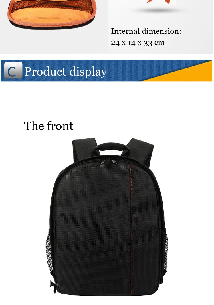 SLR digital camera backpack outdoor large capacity SLR camera bag 15.6-inch laptop backpack can accommodate SLR cameras and mult