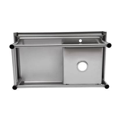 [Edelstahlspüle] 201 Edelstahlspüle – 100 x 60 x 93 cm – für gewerbliche Räumlichkeiten – tiefes Becken