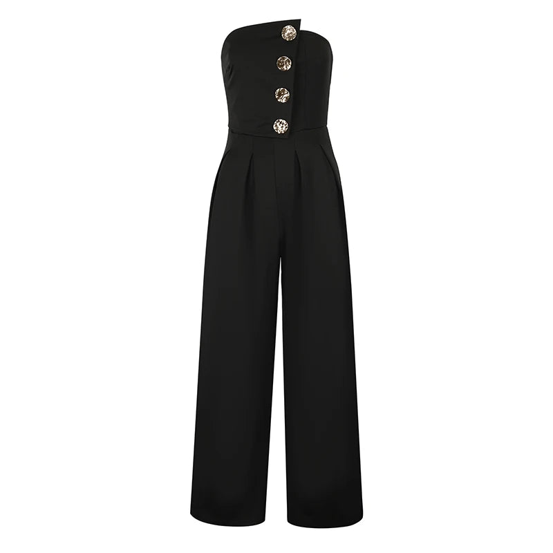 Summer Black Sexy Women's Jumpsuits Streetwear Fashion Sequins Casual Slim Jumpsuits Sexy Female Sleeveless Backless Jumpsuits.