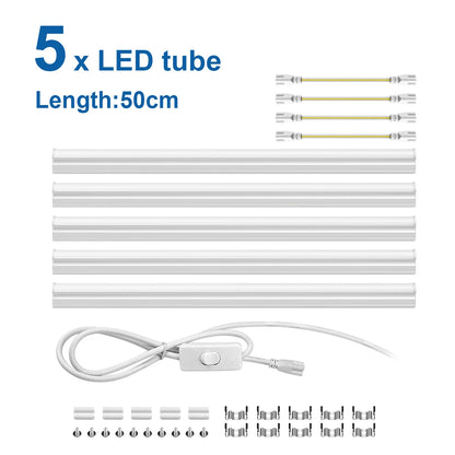 Strobe-free 50CM T5 LED Light Tube 15W AC 110V-220V LED Tube Bulb For Under Cabinet Ceiling Shop Workbench Warehouse Wall Lamp.