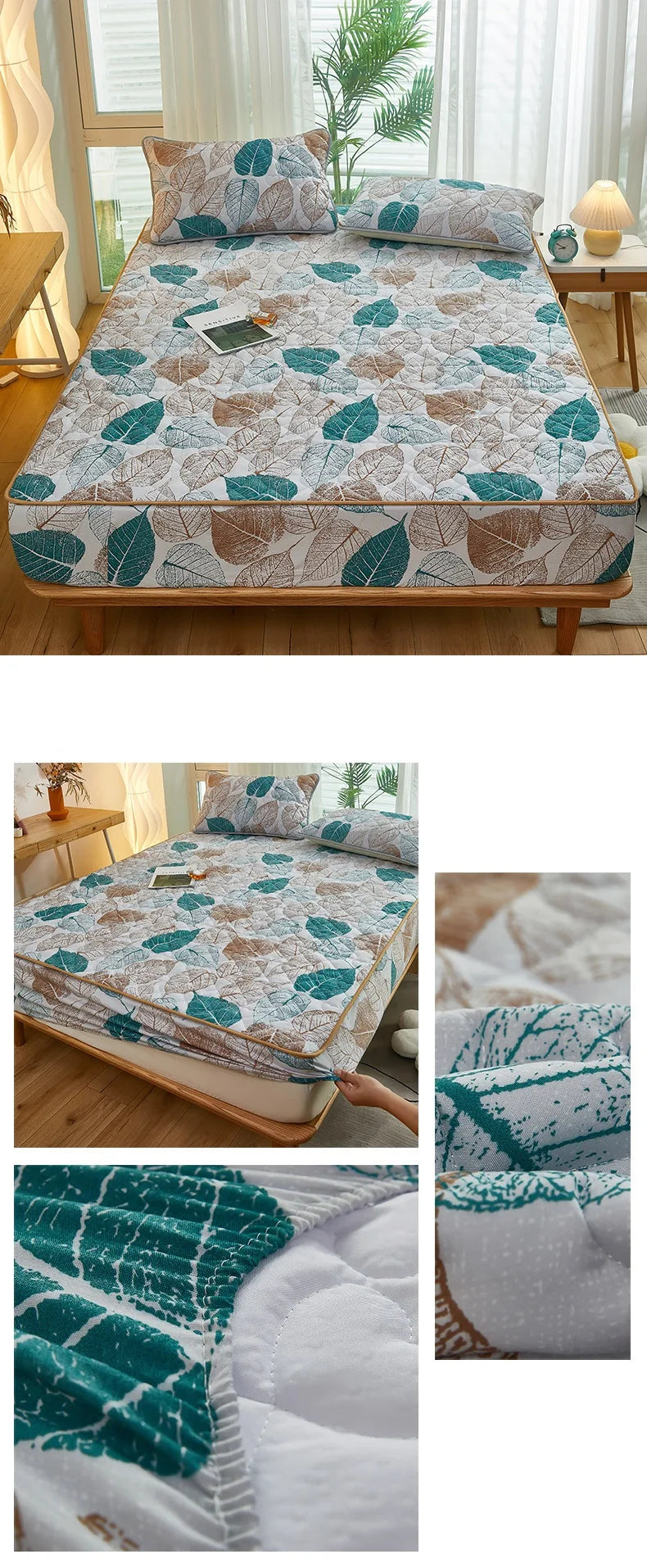 Printed Bedspread Bed 90/120/150/180cm Cover Thicken Bed Linen Sheets fundas de colchón Non-slip Mattress Covers (No Pillowcase).