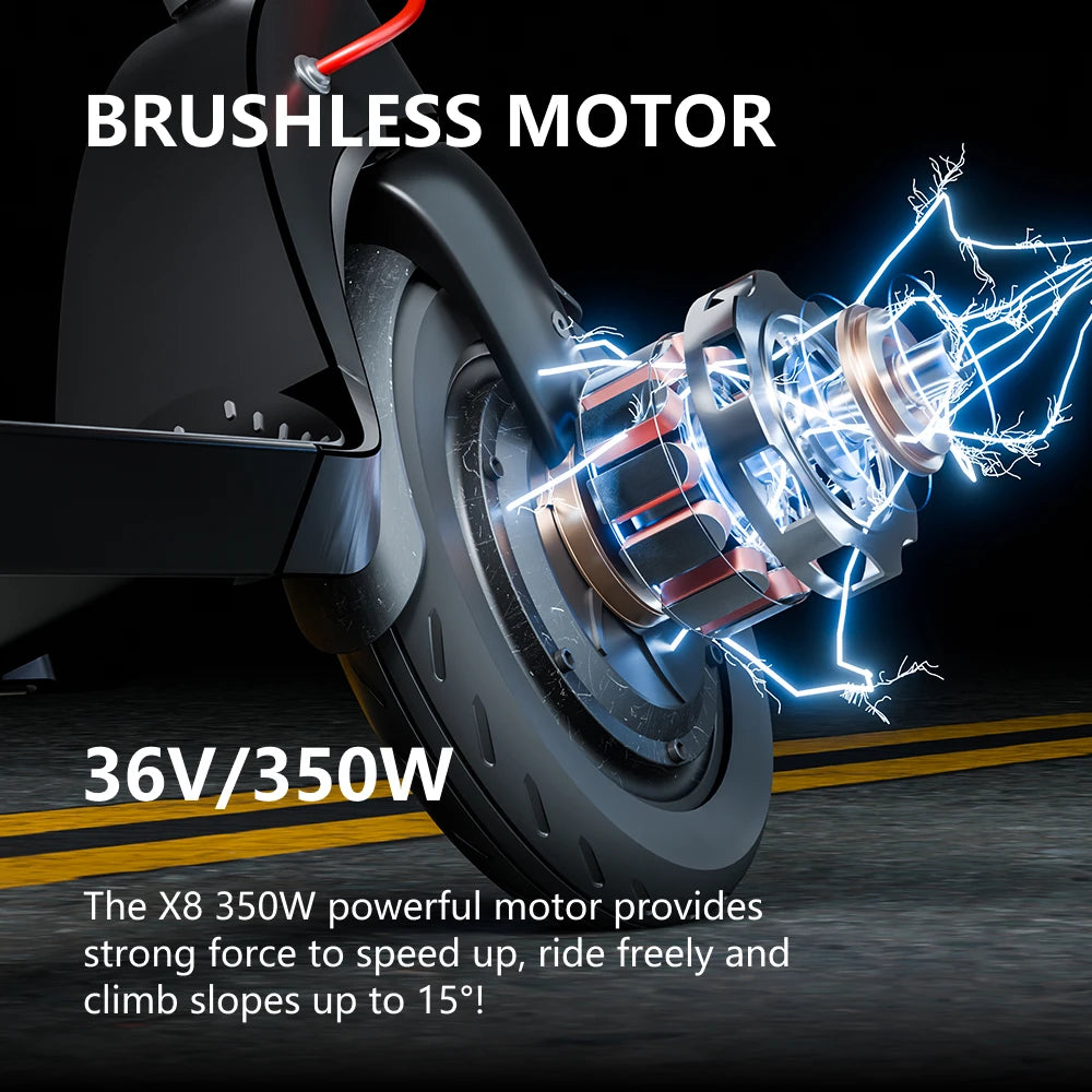 HX X8 Powerful Electric Scooter 350W 10AH 36V Removable battery EScooter Foldable 10.0 inch Wheel Self-Balance E Scooter.