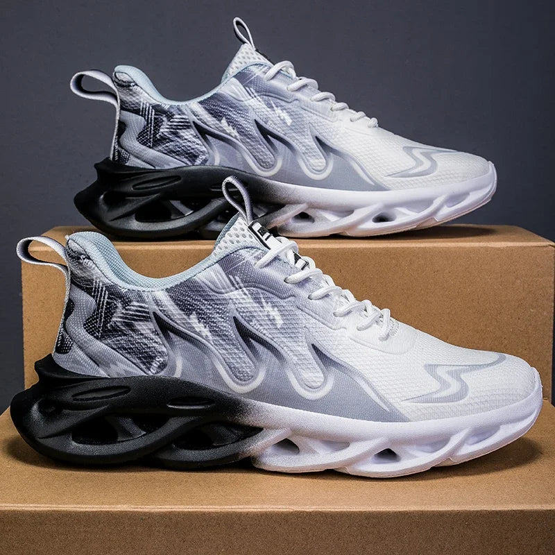 Men Running Shoes Mesh Breathable Flat Cushioning Soft Comfortable Sneakers Outdoor Gym Trendy Casual Jogging Shoes for Men.