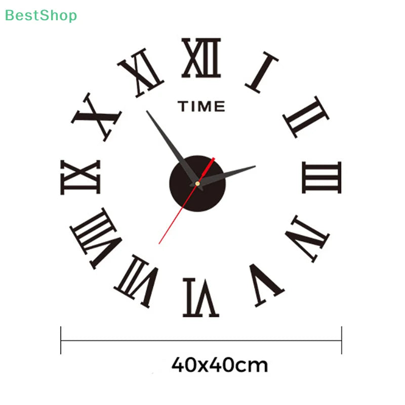 3D Leuchtende Wanduhr Rahmenlose Acryl DIY Digitale Uhr Wand Aufkleber Stumm Uhr Für Wohnzimmer Schlafzimmer Büro Wand Dekor