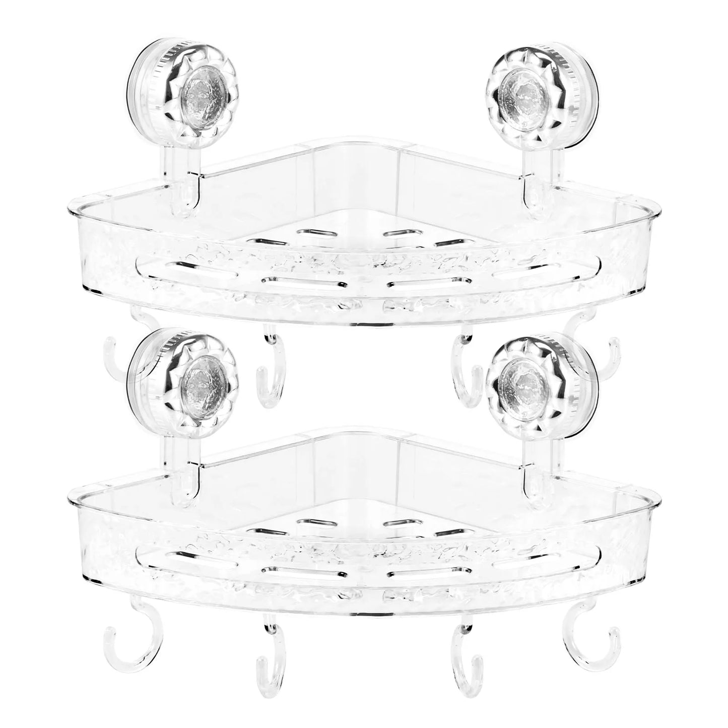 2Pcs Dusche Ecke Regal Wand Saugnapf Lagerung Rack Kein Bohrer Bad Shampoo Kosmetische Veranstalter Halter