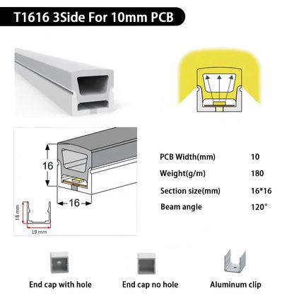 IP67 Waterproof Led Neon Silicone Flexible Light Tube Suitable for 5mm 8mm 10mm 12mm PCB WS2812B WS2811 5050 RGB Light Strip