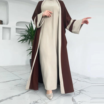 Eid Muslimisches Kleid und Abayas für Frauen, 2-teiliges Set, Musulman Ensembles Marokko, Ramadan-Kaftan, Abaya, Kaftan, Dubai, arabische lange Robe 2024.