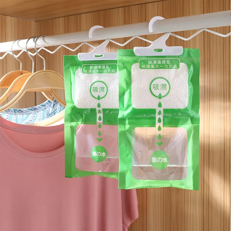 Hangable Wardrobe Moldproof Moisture Proof Dehumidification Bag humidity Moisture Absorbing Bag Closet Dehumidizer Eco Friendly.