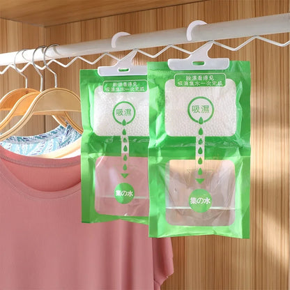 Hangable Wardrobe Moldproof Moisture Proof Dehumidification Bag humidity Moisture Absorbing Bag Closet Dehumidizer Eco Friendly.