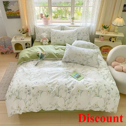 2025 new Cotton Duvet Cover Set with 2 Pillowcases 1 bed sheet - Elegant & Breathable Bedding Set,Fade-Resistant, Multiple Sizes.