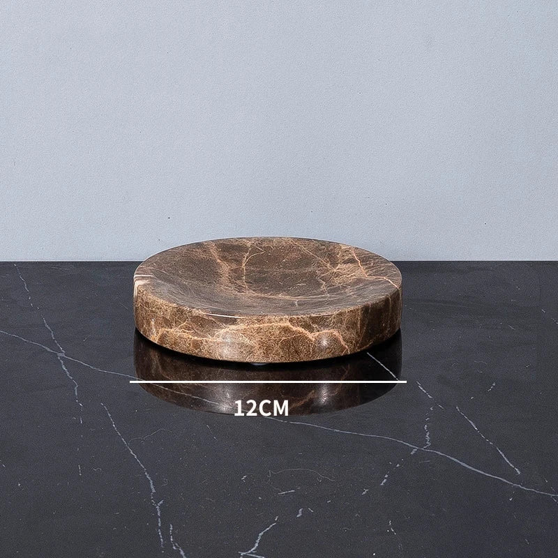 Emperador Badezimmer-Set aus dunklem Naturmarmor, braun, luxuriöser Zahnbürstenhalter, Seifenschale, Seifenspender, Badezimmer-Accessoires