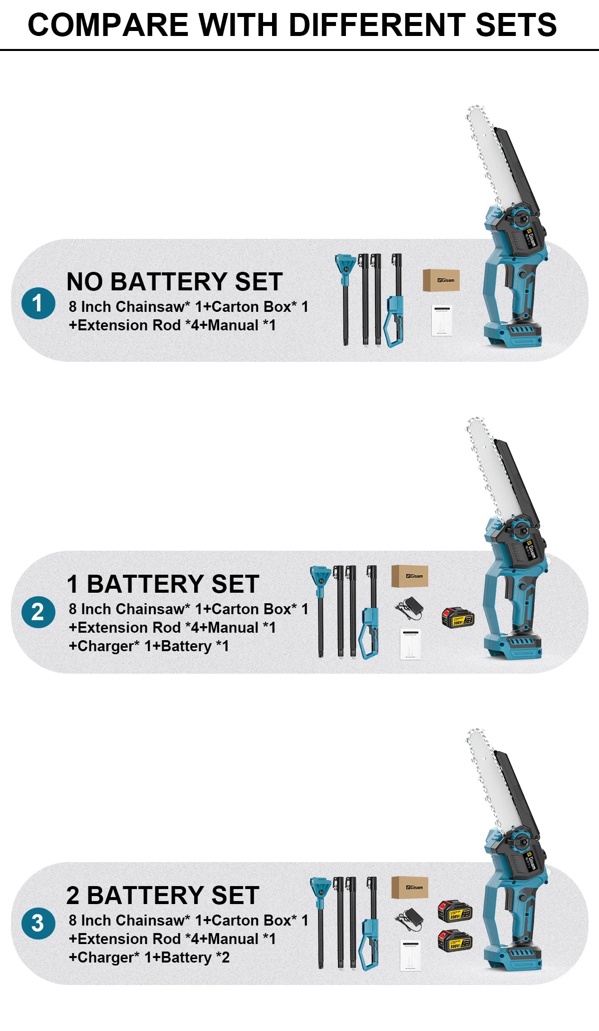 GΣ Bürstenlose Teleskopstange, elektrische Kettensäge, kabellose Hochverschraubungssäge, 2-in-1-Gartenschere für Makita 18 V Akku-Stift