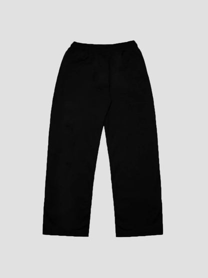 American style basketball themed casual pants for men, loose straight fit oversized sports pants.
