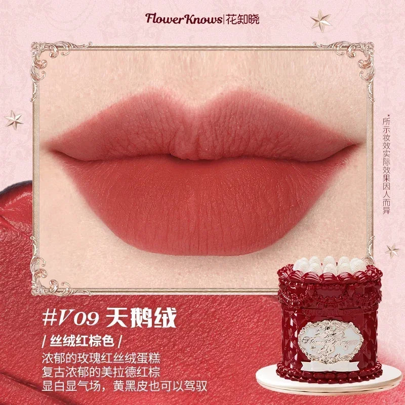 Flower Knows Butterfly Cloud Collar Collection Cosmetics Water Non Stick Cup Lipstick Lght Film-forming Solid Lip Gloss Makeup