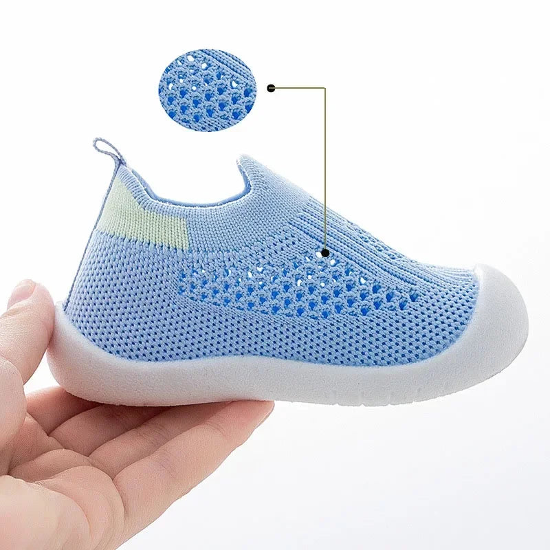 Spring Popular New Baby Shoes Mesh Knit Breathable Kid Girls Boys 0-3T Summer Slip-On Casual Sneakers Toddler Non-Skid Prewalker.
