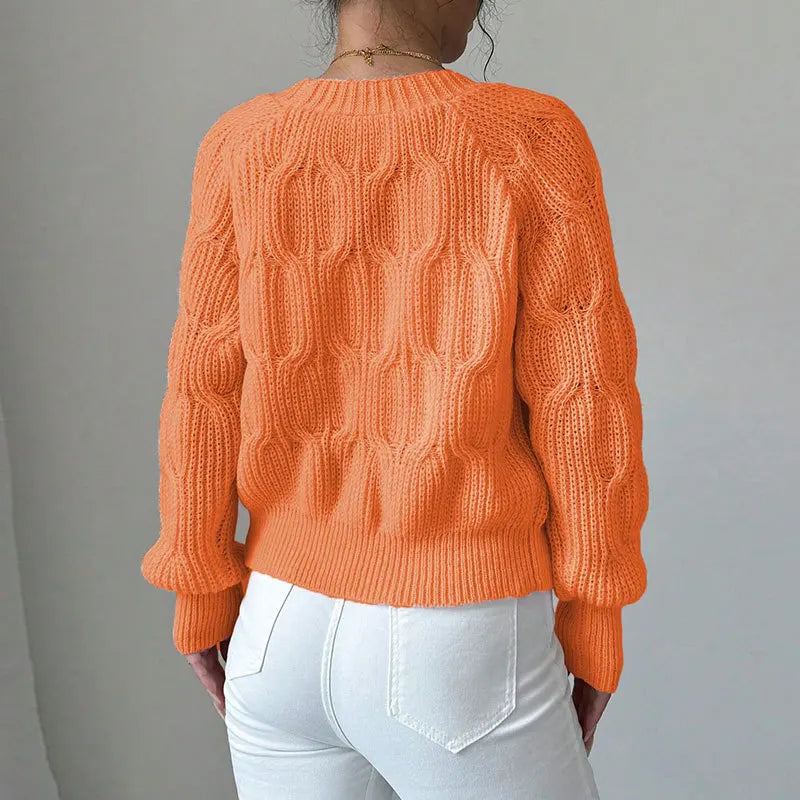 2025 Autumn And Winter Solid Color Long-sleeved Bow Knit Cardigan Jacket New Women's Elegant V-neck Button Versatile Sweater Top.