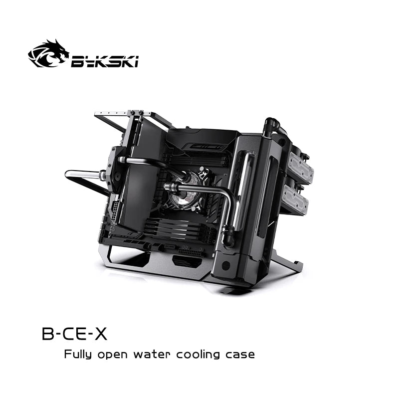 Bykski ATX Open Frame Panoramic Viewing Gaming Computer Case DIY Full Aluminum Water-Cooled Chassis B-CE-X.
