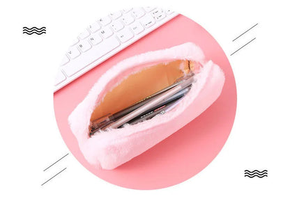 1Pcs Neue Nette Cartoon Kawaii Plüsch Tragbare Stift Bleistift Tasche Tasche Schule Bürobedarf Schreibwaren Fall.
