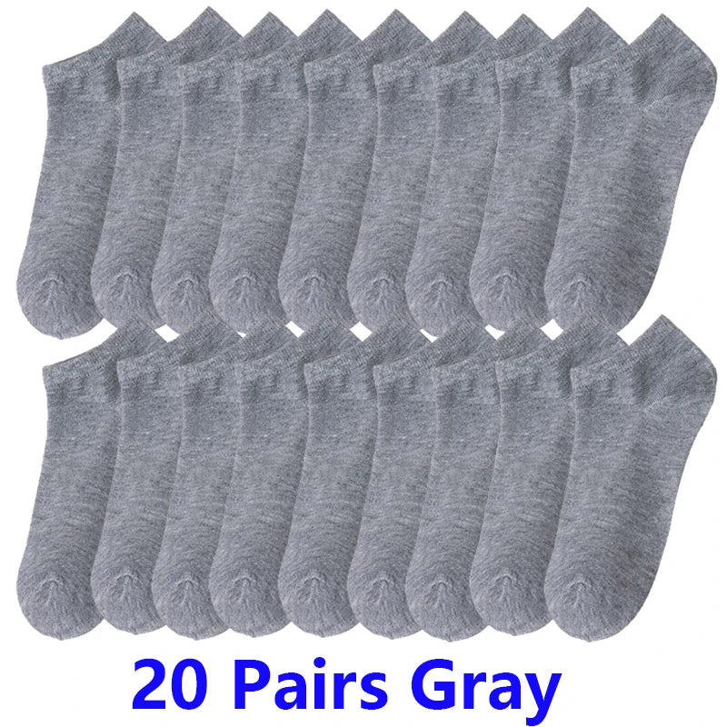 10/20/30Pairs Socks Men Women Boat Socks Thin Breathable Comfy Sweat-absorbing Ankle Socks Unisex Casual Plain Color Short Socks
