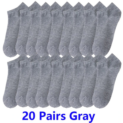 10/20/30Pairs Socks Men Women Boat Socks Thin Breathable Comfy Sweat-absorbing Ankle Socks Unisex Casual Plain Color Short Socks