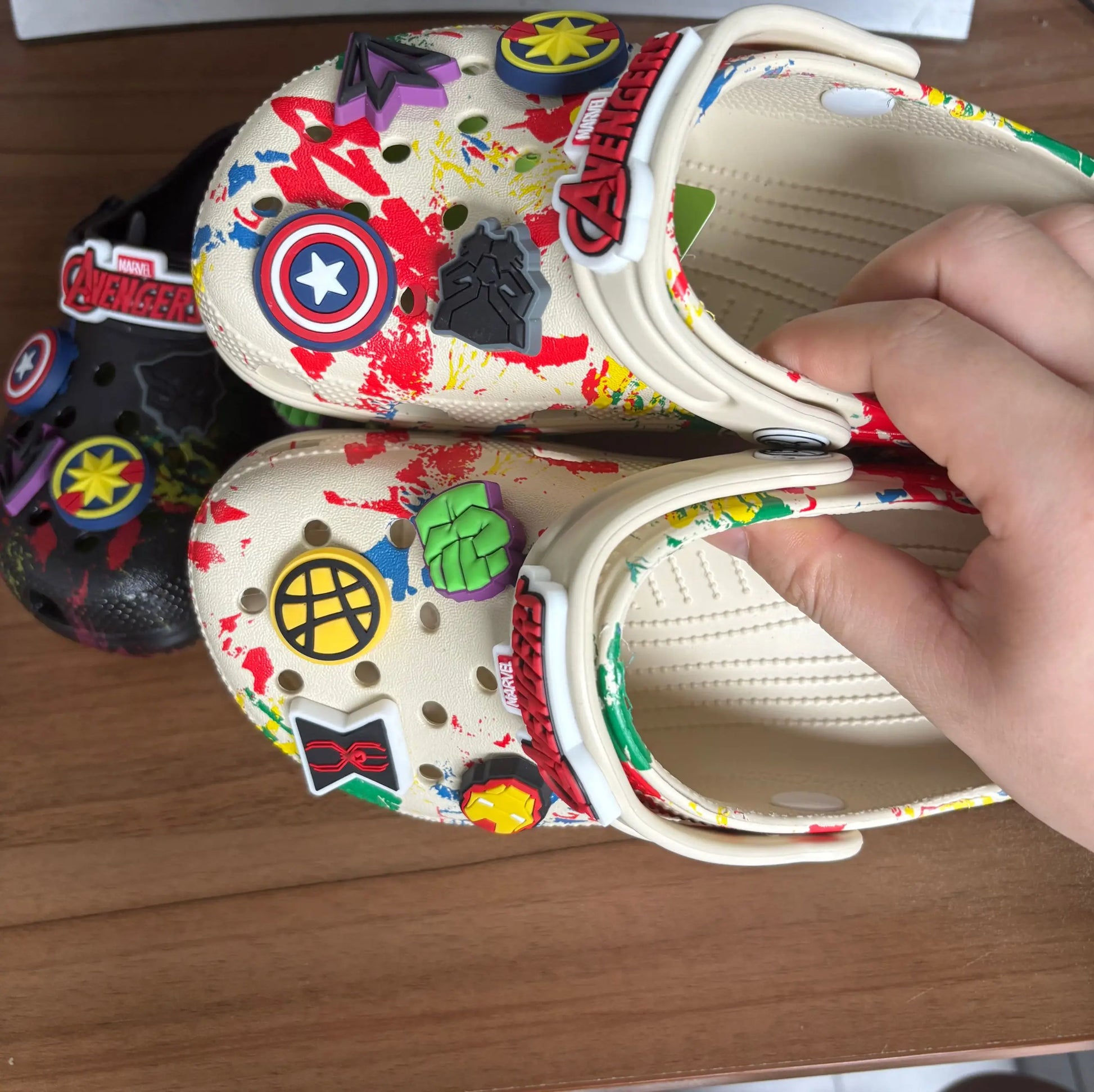 Children Slippers The Avengers Anime Disney Marvel Kawaii Hole Sandals Eva Beach Breathable Shoes Outdoor Non Slip Comfort Gifts.