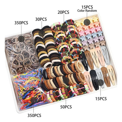 1800PCS Girl Hair Accessories Set Glamour Dainty Hairpins Girl Elastic Hair Bands Hairpins Flower Hair Claws Hair Ties A1314.