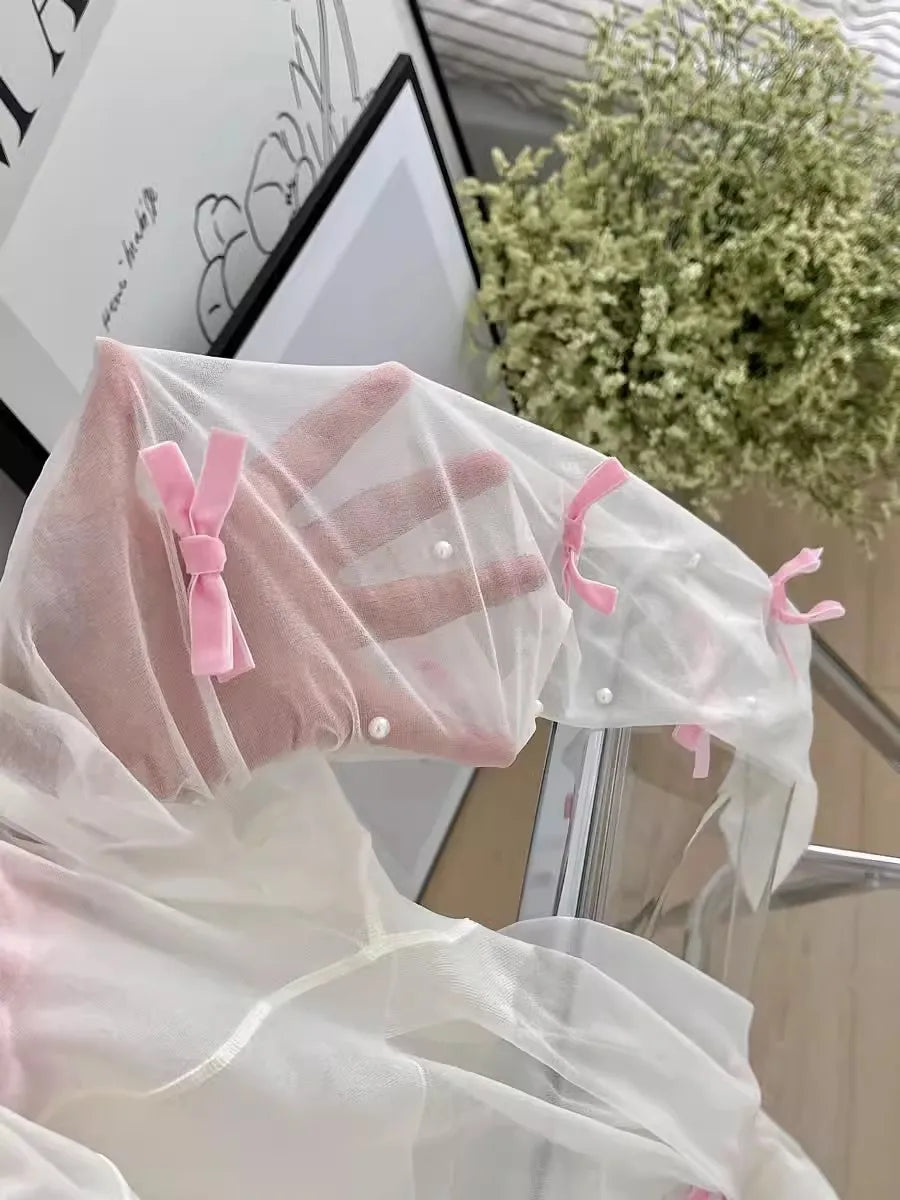 Lolita Pink Velvet Bow Embroidery Pearl Tights Pantyhose Fashion Women Tights JK Lolita Styles Sweet Girls Kawaii Cute Stocking.