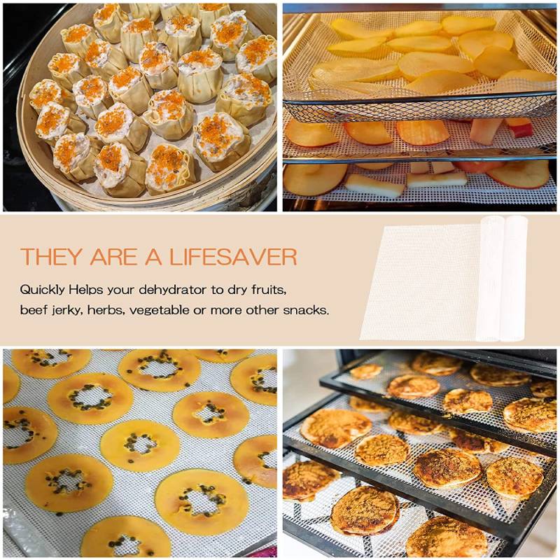 2pcs Silicone Sheet Steamer Pad Non-stick Food Fruit Dehydrator Mats Square Mesh Dehydrator Tray Steamer Mat for Fruit Dryer.