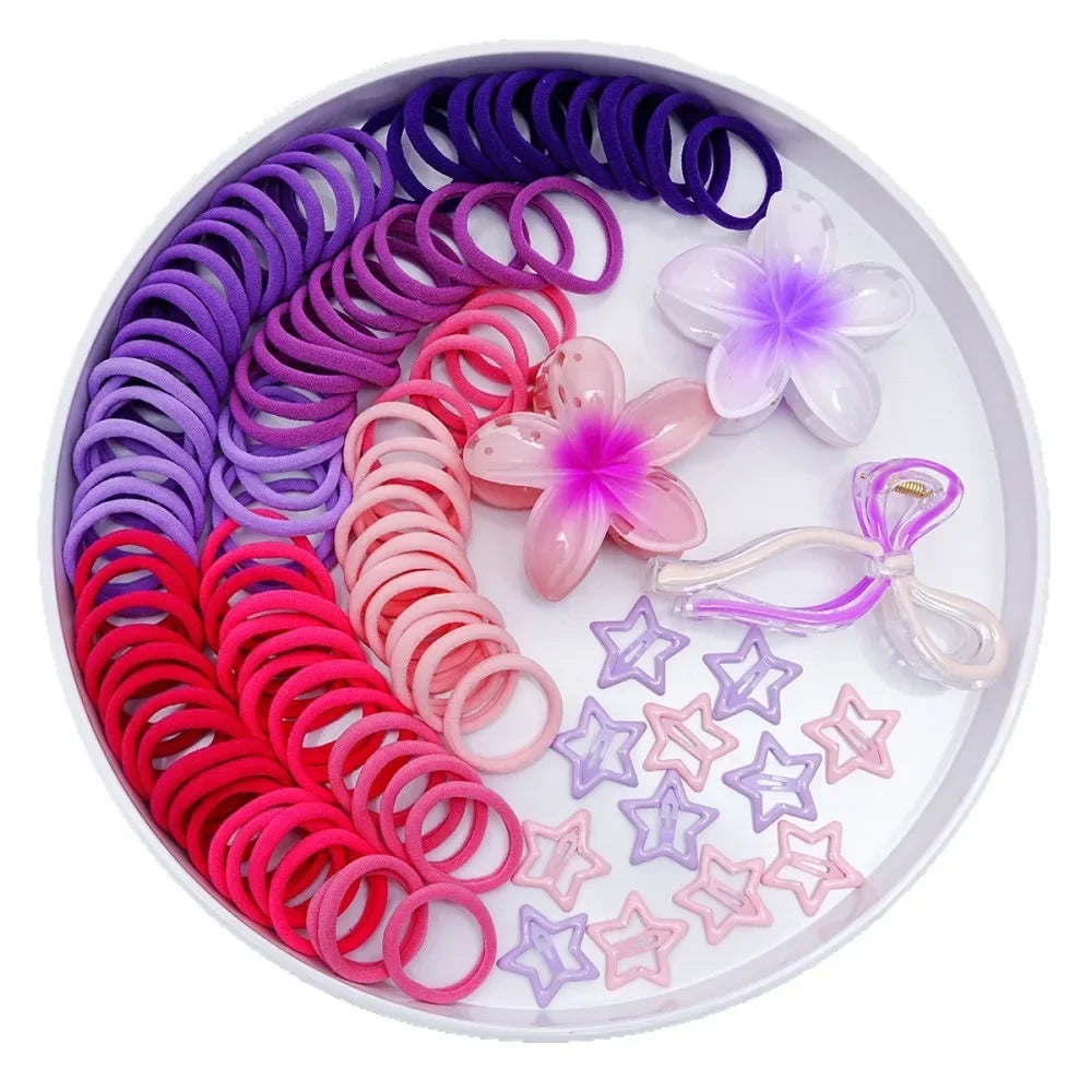 High Elasticity Durable Hair Accessories Butterfly Knot Egg Flower Combination Hair Clip Set for Women Girls Children Babies.