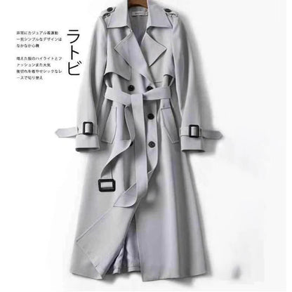 Herbst Winter Langarm Graben Mantel Für Frauen 2024 Mode Lose Büro Dame Lange Outer Jacke Mäntel Weibliche Kleidung