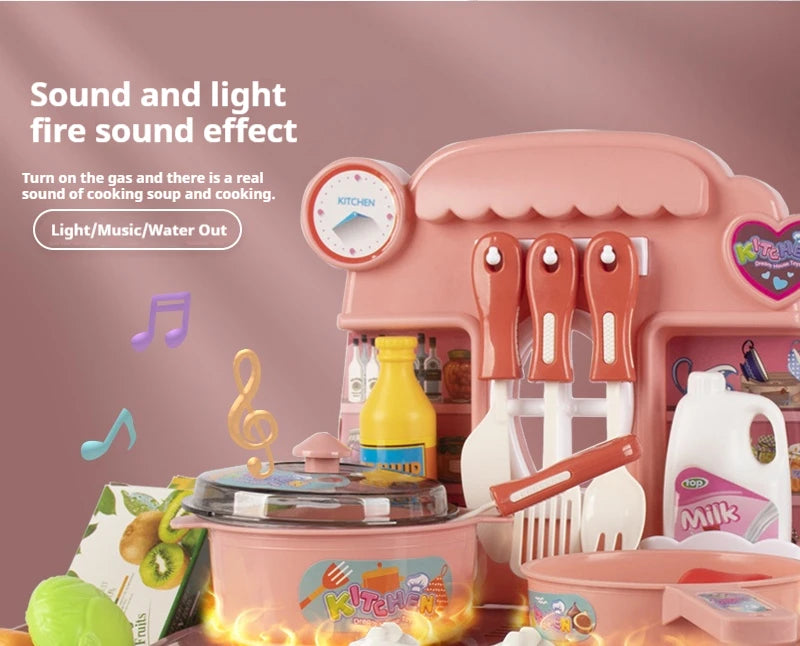 Simulated Kitchen Toys Kitchenware Lighting and Sounds Cooking Game Set Children Fun Educational Toy Educational Toys Boys Girls.