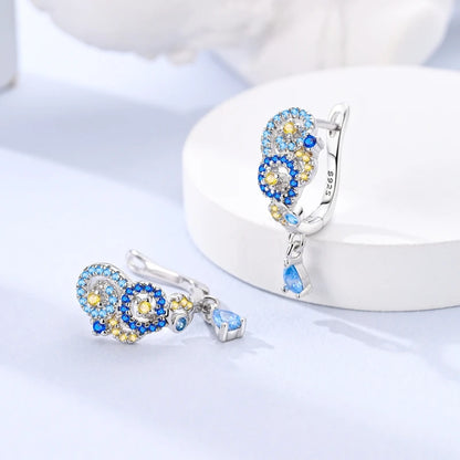 2025 New 925 Sterling Silver Hoop Earrings Flowers Zircon Drop Earrings Stud For Woman Fine Birthday Wedding Party Jewelry Gifts.