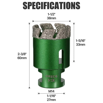 6–130 mm M14-Gewinde, trocken, vakuumgelöteter Marmor, Mauerwerk, Lochsäge, Öffner, Diamantbohrkrone für Keramikfliesen, Granit, Marmor