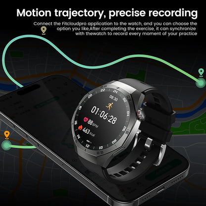 2025New For Android and ios Smart Watch Men AMOLED Screen GPS Motion trajectory Heart Rate Bluetooth Calls SmartWatch Waterproof