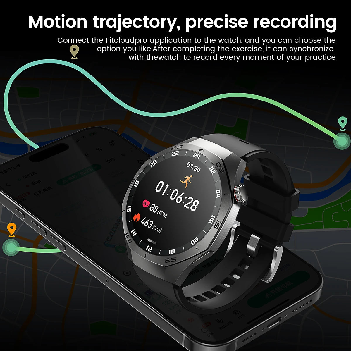2025New GUHUAVMI GT5 Pro Smart Watch Men HD AMOLED Screen GPS Motion trajectory HeartRate Bluetooth Call 1.52" SmartWatch IP68